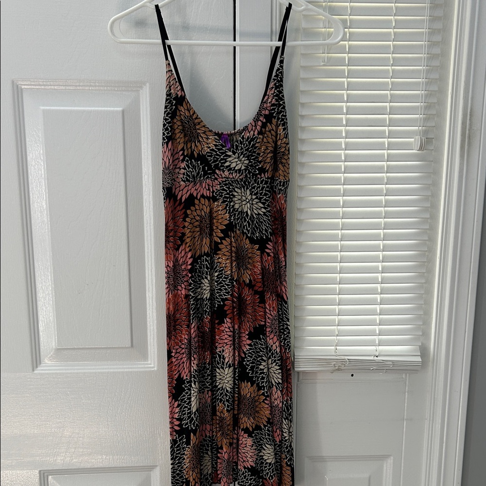 Pinko Floral Maxi Dress - Black and Pink